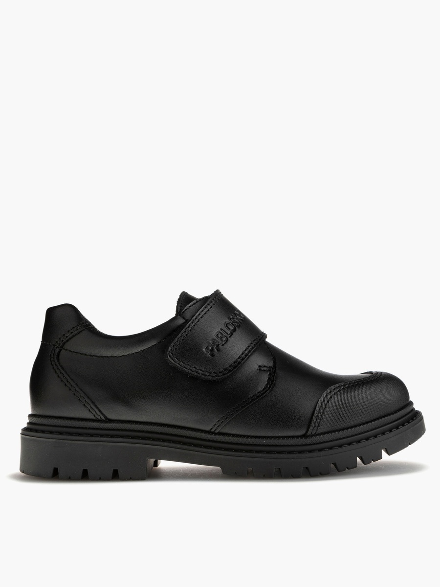 Boys Leather Hook and Loop School Shoes