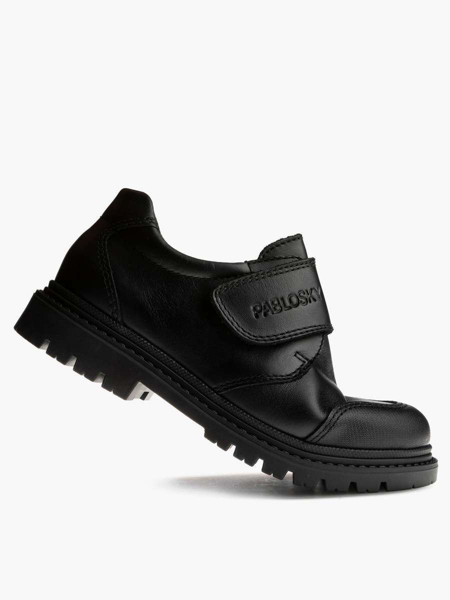 Boys Leather Hook and Loop School Shoes