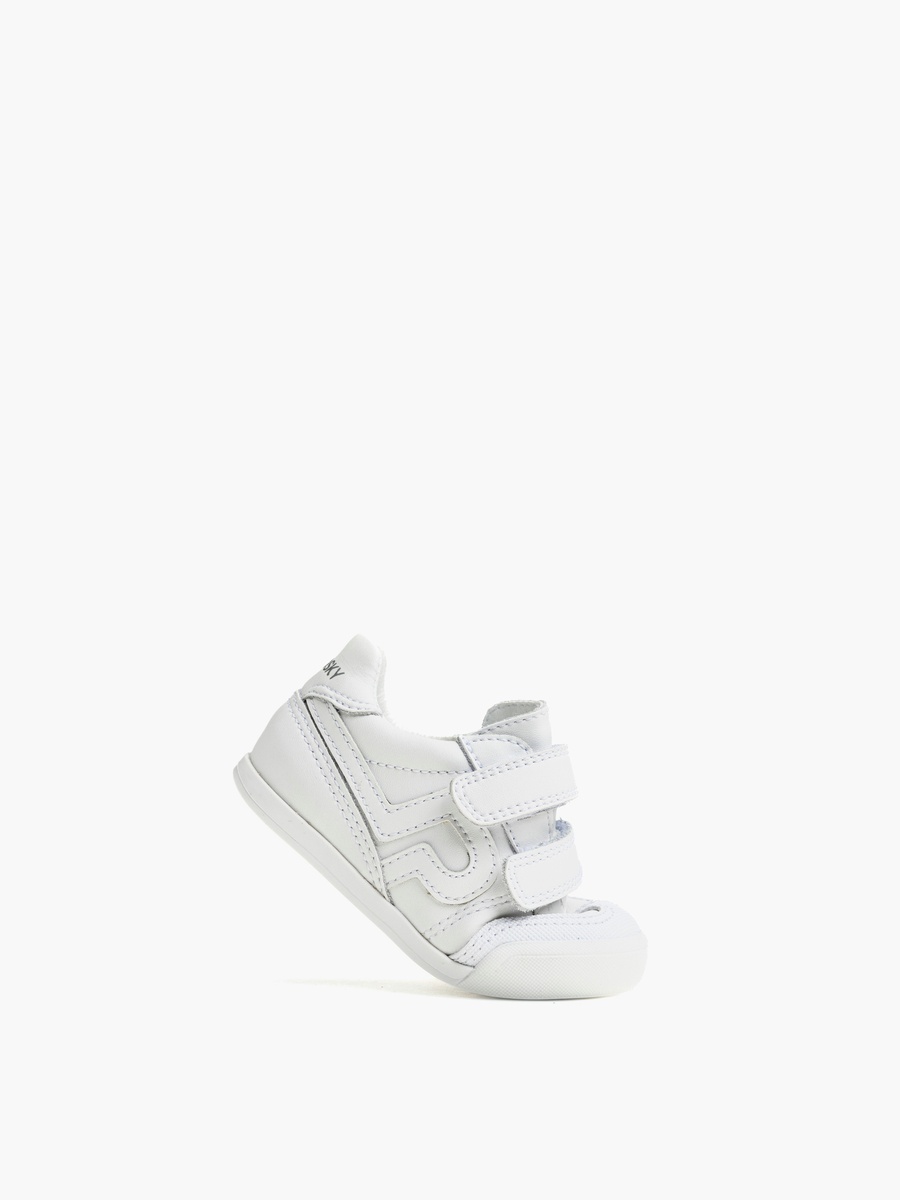 Girls Panelled Hook and Loop School Shoes