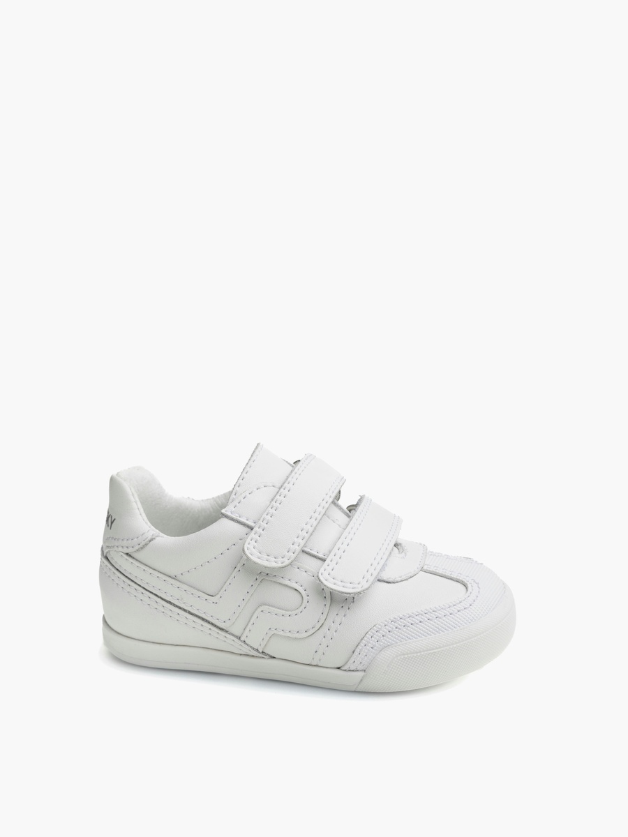 Girls Panelled Hook and Loop School Shoes
