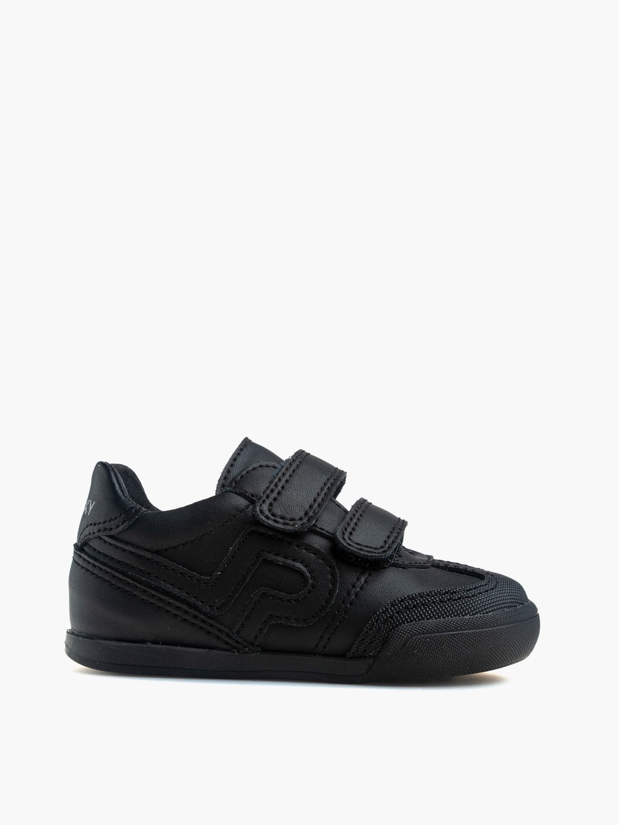 Girls Panelled Hook and Loop School Shoes