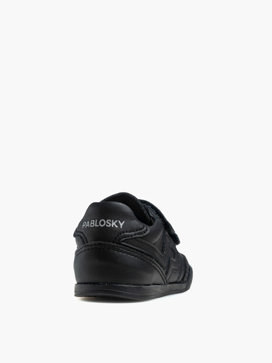 Girls Panelled Hook and Loop School Shoes