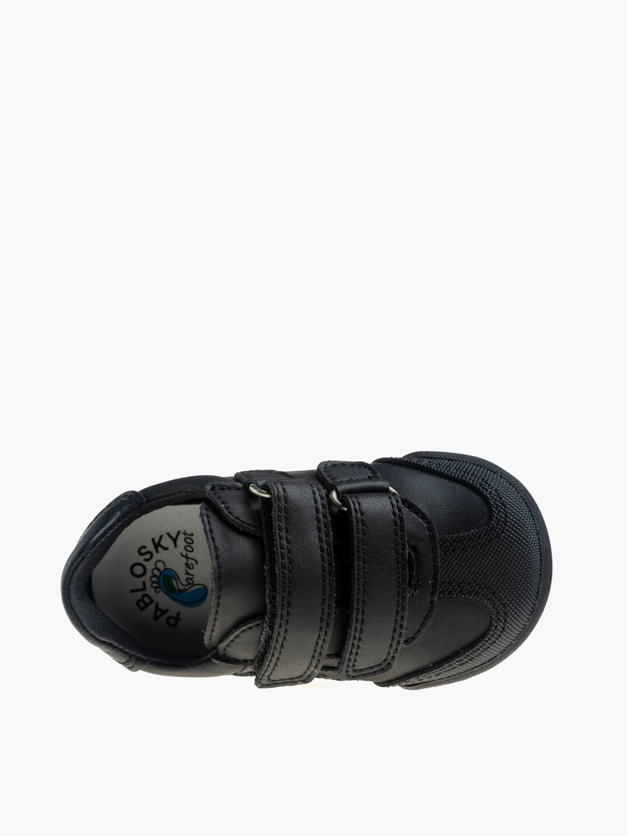 Girls Panelled Hook and Loop School Shoes