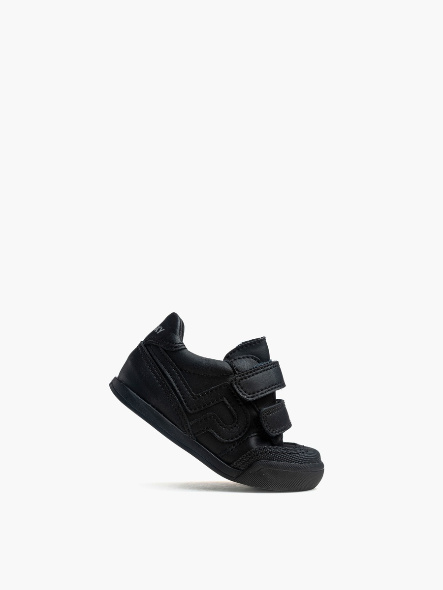 Girls Panelled Hook and Loop School Shoes