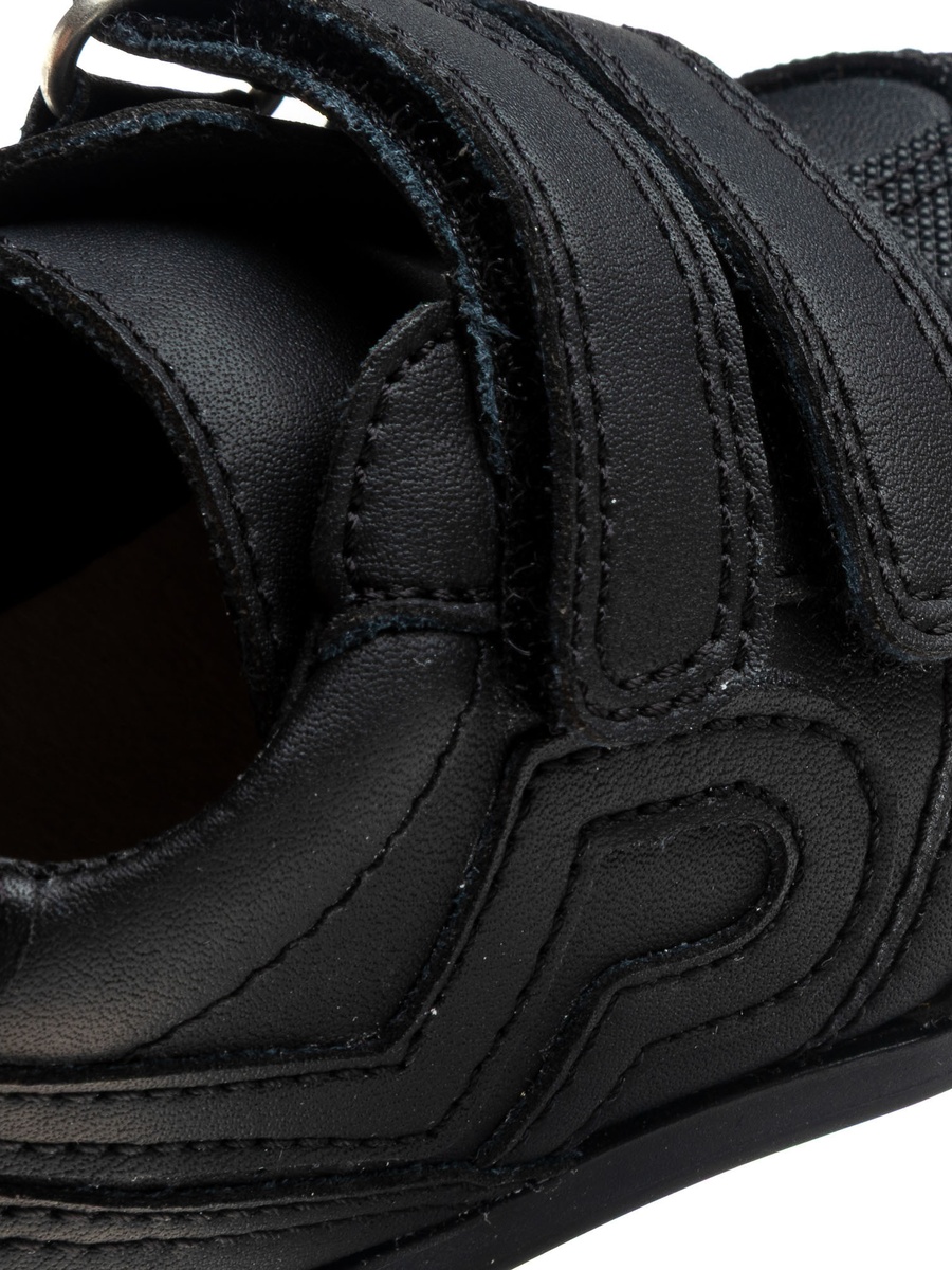 Girls Panelled Hook and Loop School Shoes