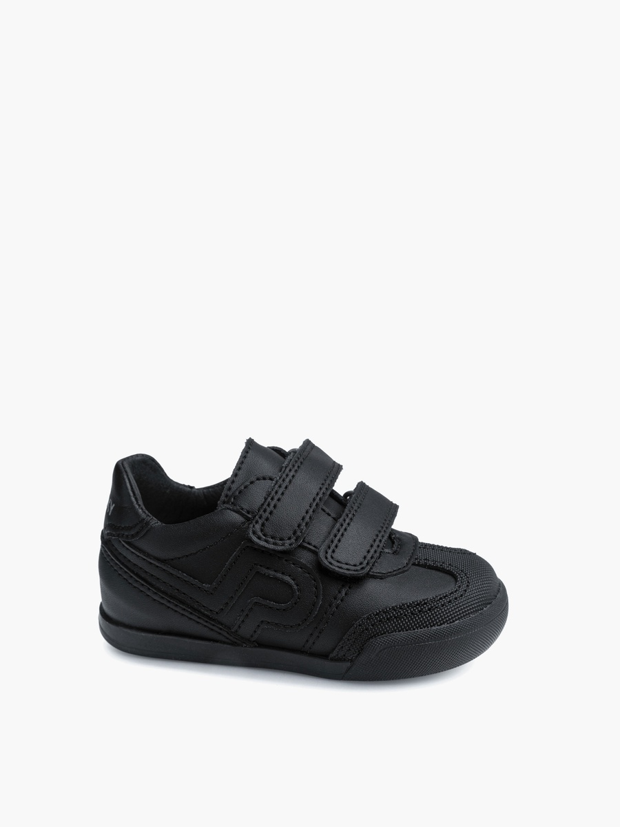 Girls Panelled Hook and Loop School Shoes