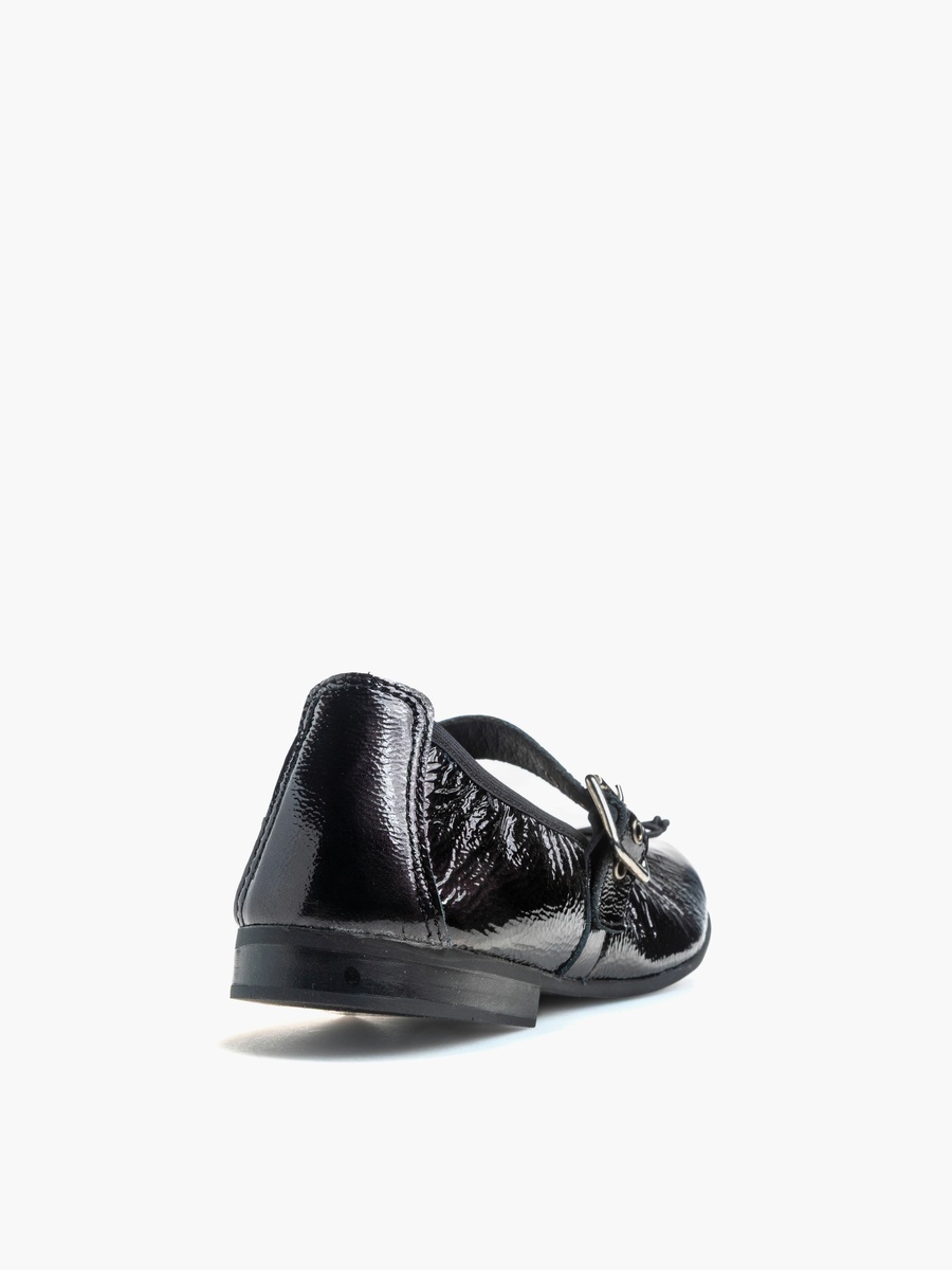 Girls Buckle Closure Leather Mary Jane School Shoes