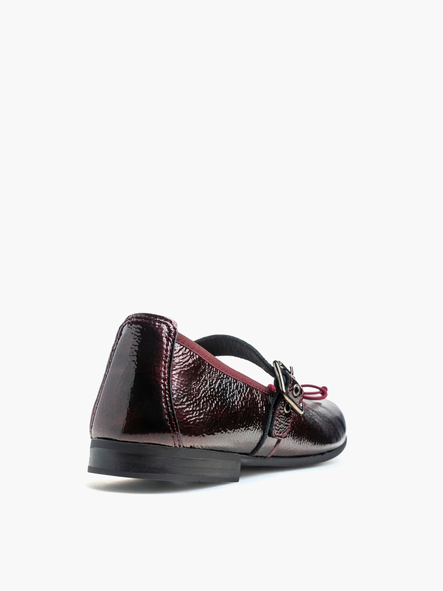 Girls Buckle Closure Leather School Shoes