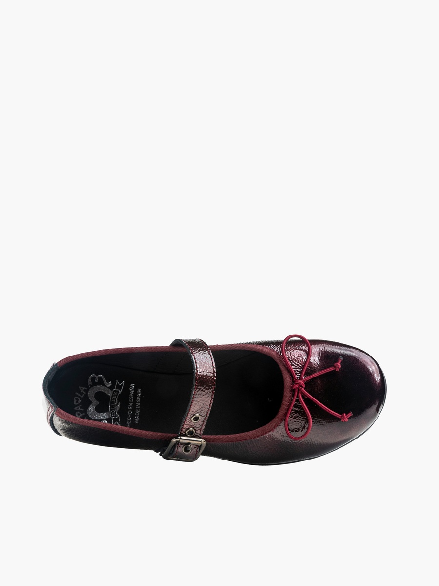 Girls Buckle Closure Leather School Shoes