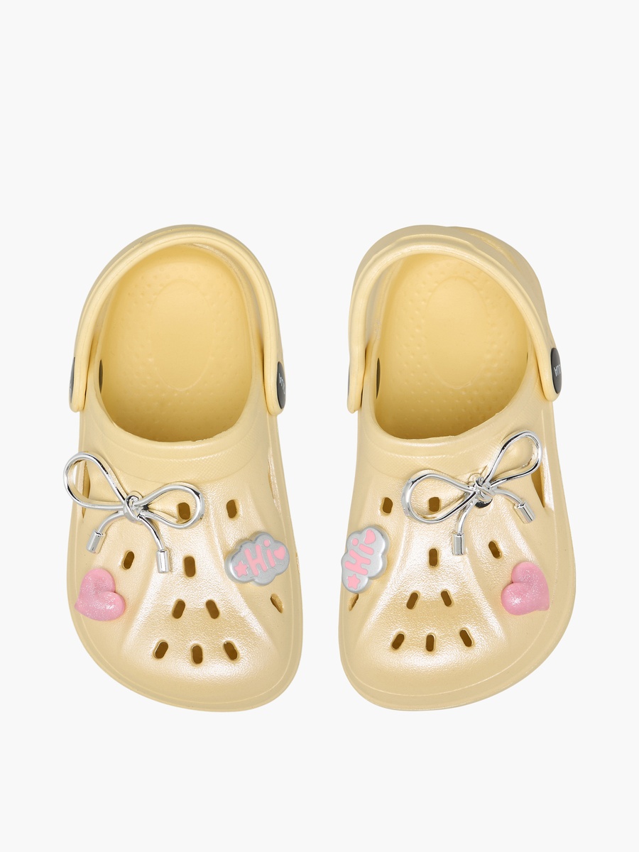 Girls Bow Applique Clogs
