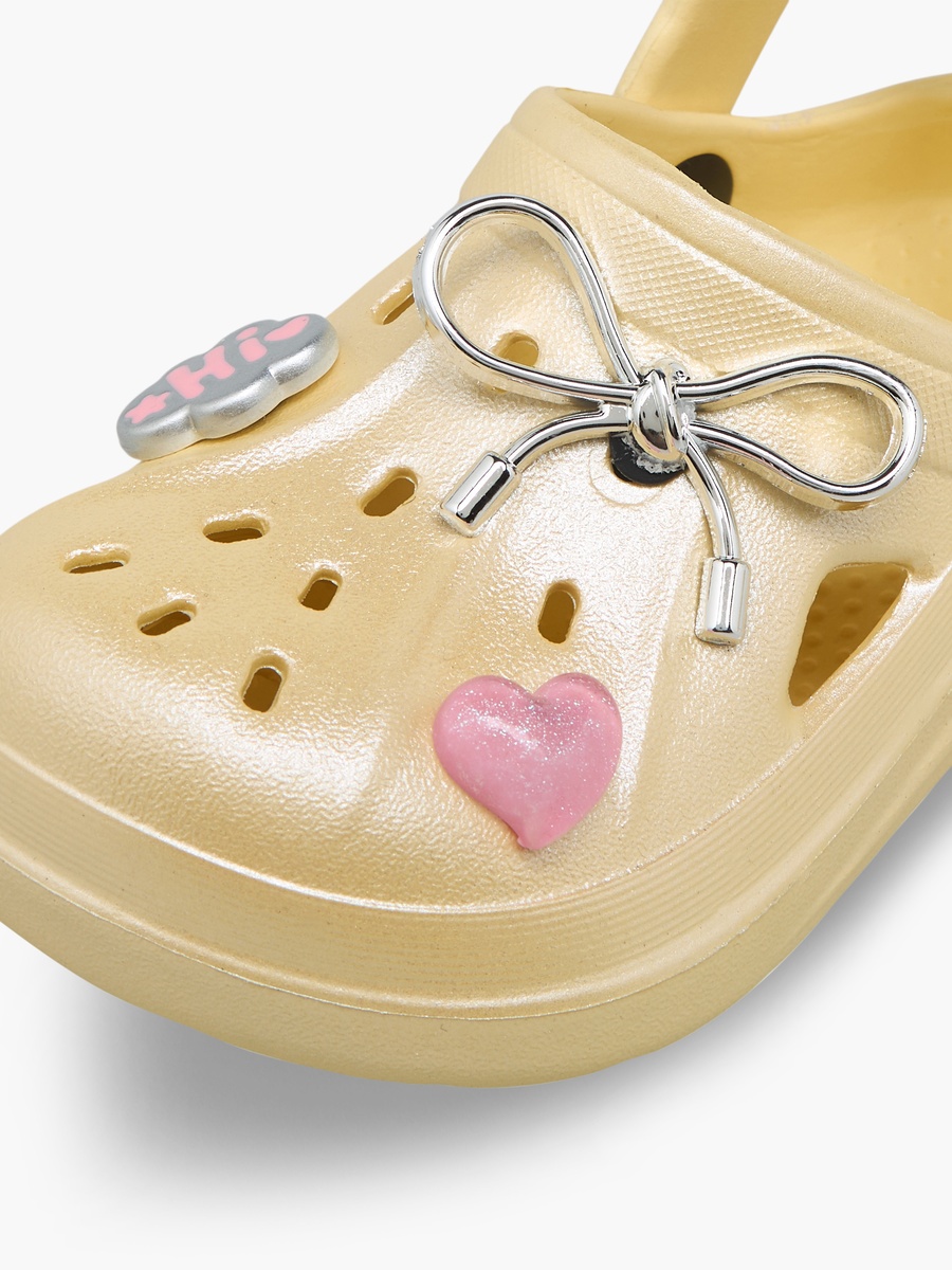 Girls Bow Applique Clogs