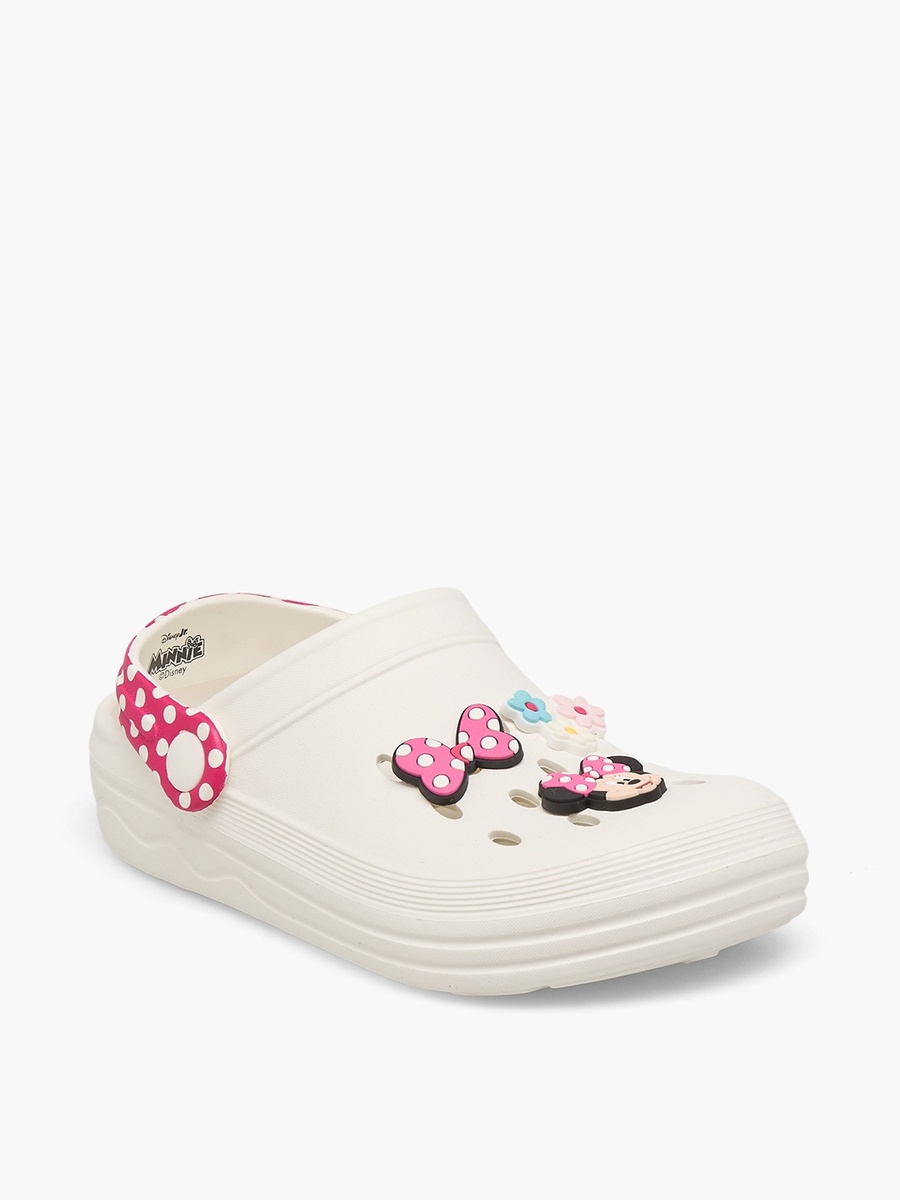 Girls Minnie Mouse Applique Clogs