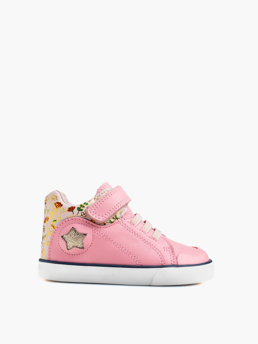 Girls Hook and Loop Leather Sneakers