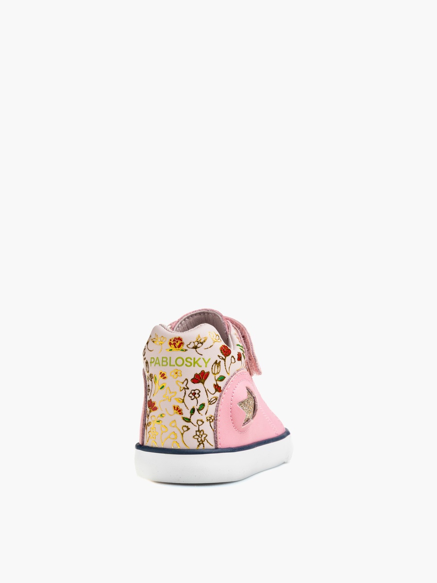 Girls Hook and Loop Leather Sneakers