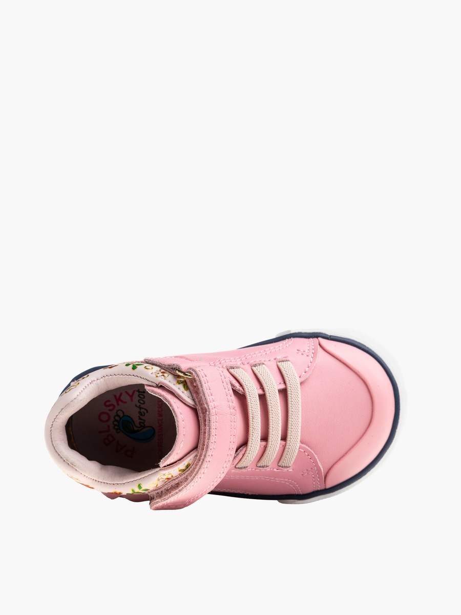 Girls Hook and Loop Leather Sneakers