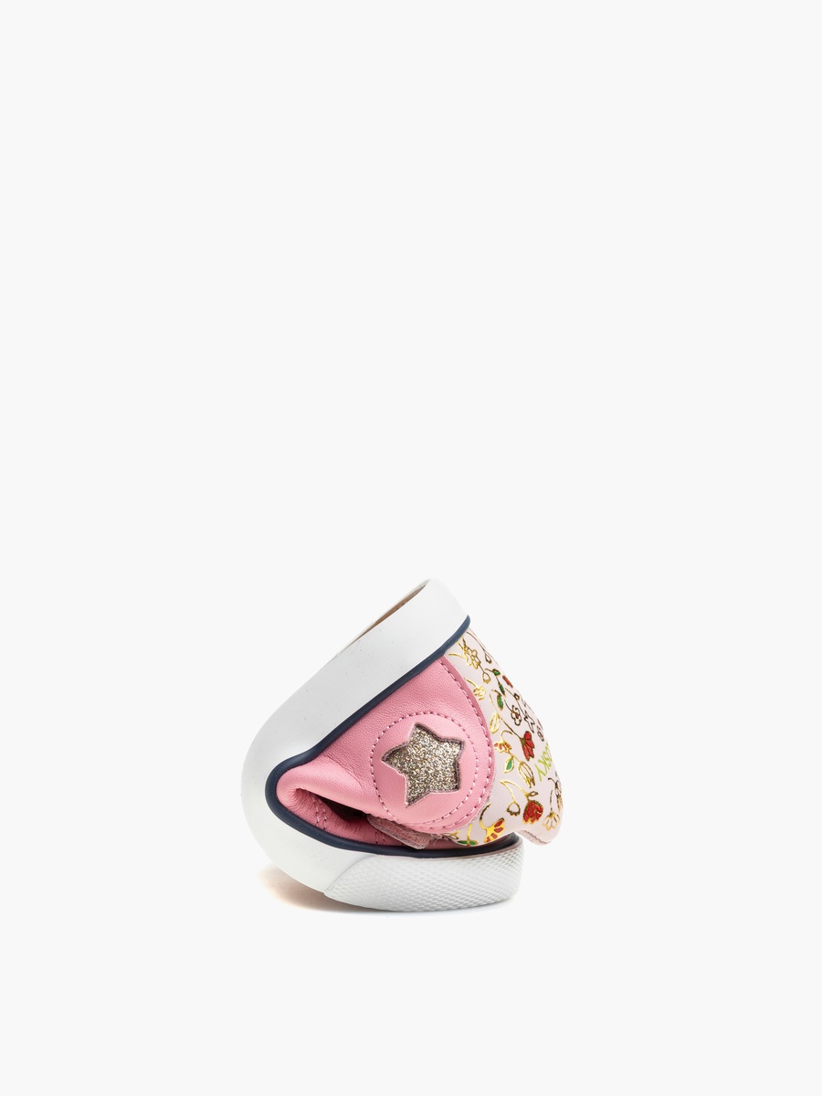 Girls Hook and Loop Leather Sneakers