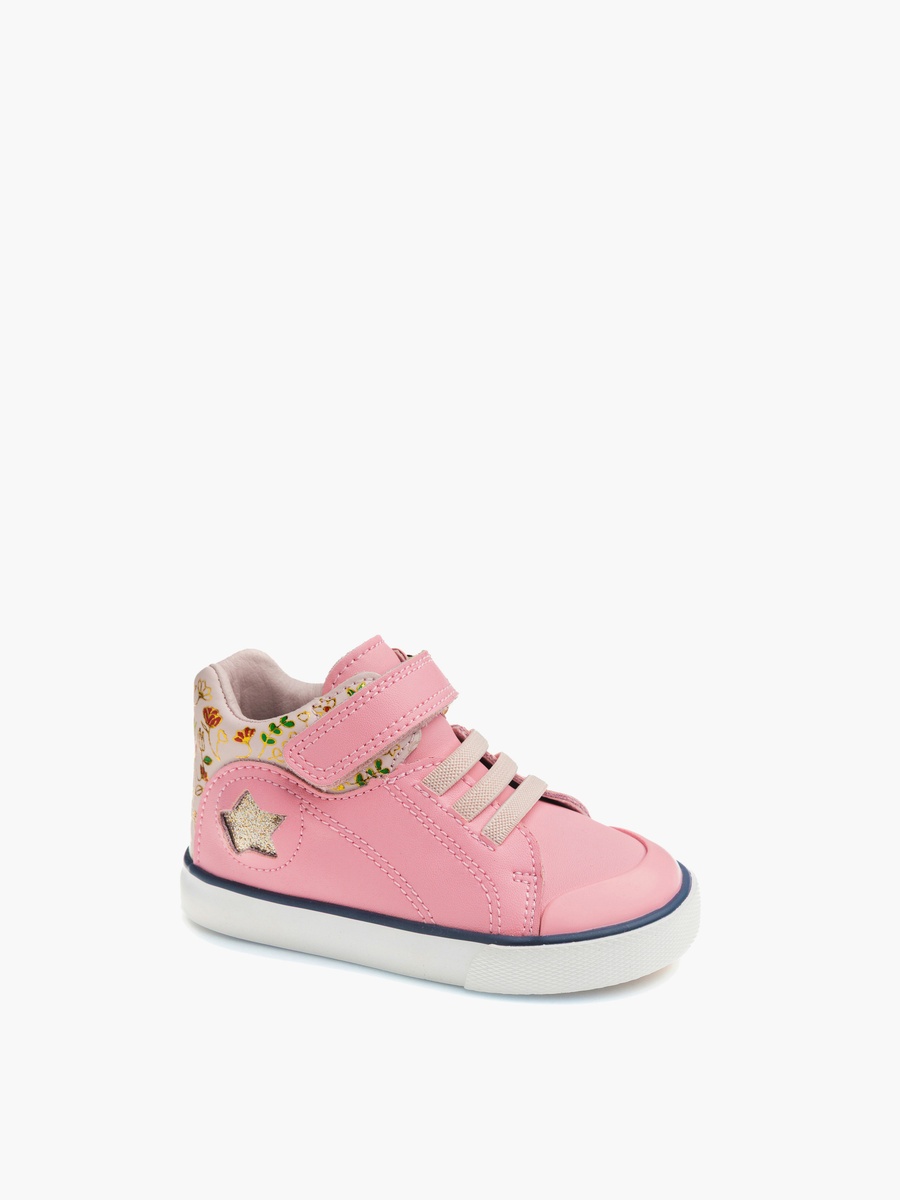 Girls Hook and Loop Leather Sneakers