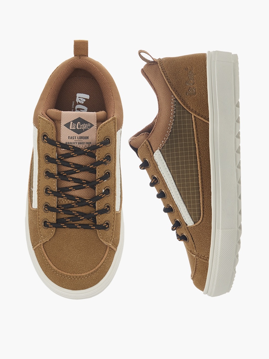 Boys Textured Lace-Up Ankle Sneakers