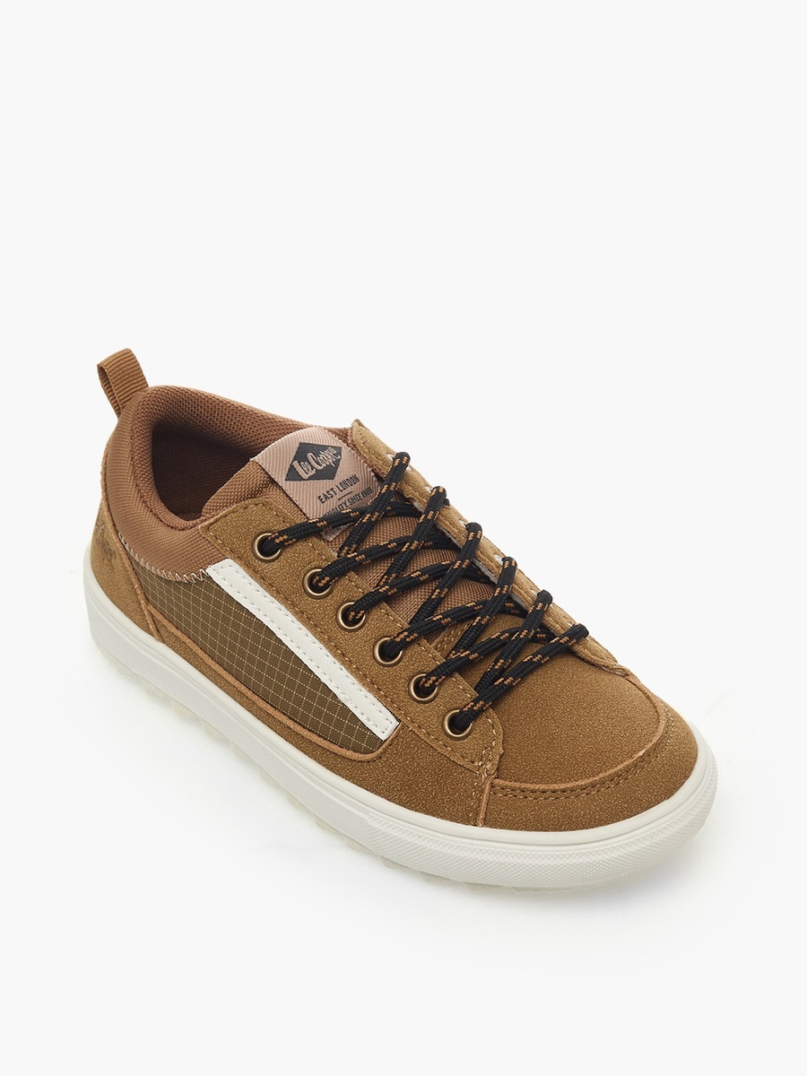 Boys Textured Lace-Up Ankle Sneakers