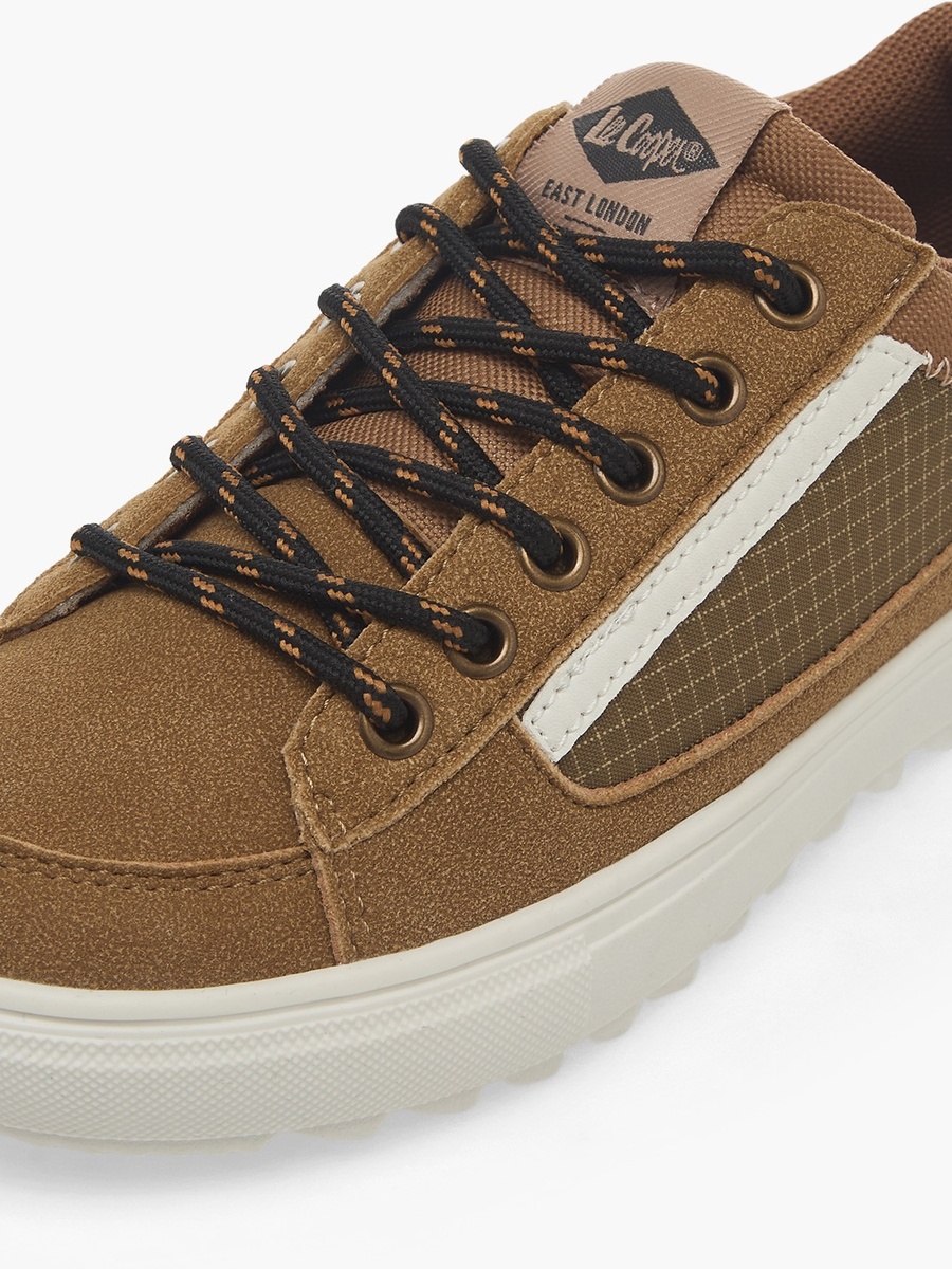 Boys Textured Lace-Up Ankle Sneakers
