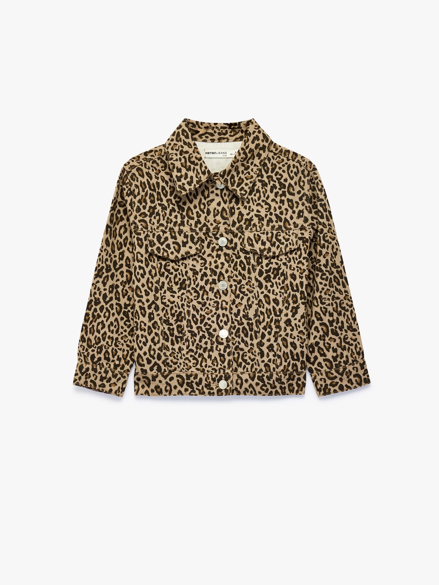 Girls Leopard Print Cotton Jacket