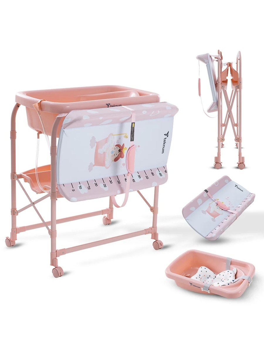 2-In-1 Bath Tub and Changing Table - Pink
