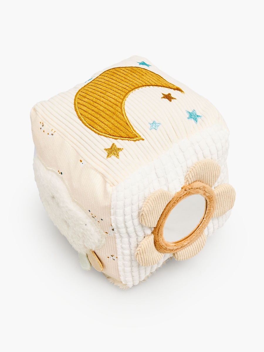 Giggles Embroidered Activity Cube with Mirror
