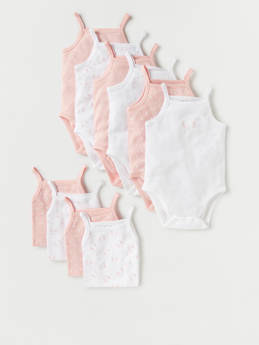 Juniors Printed Sleeveless Bodysuit - Set of 10