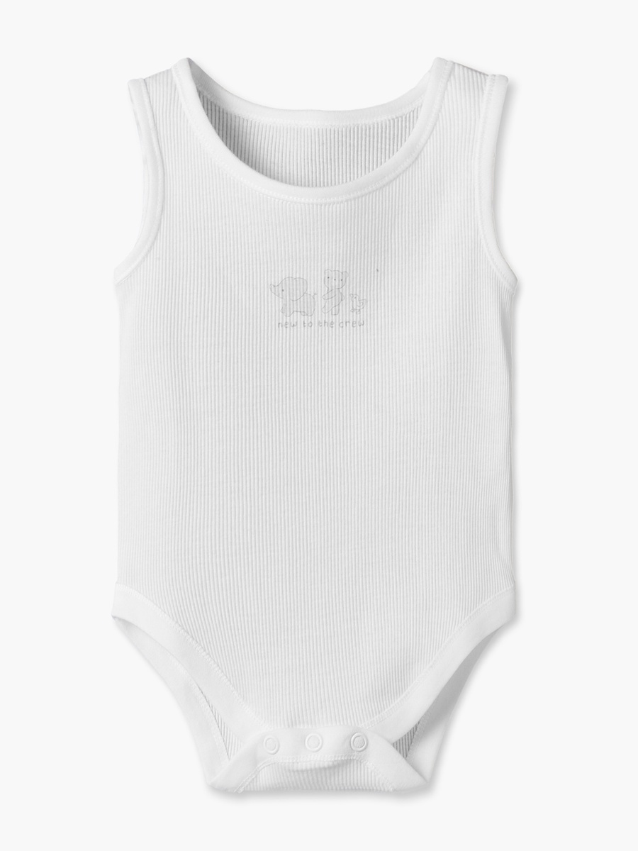 Pack of 7 Juniors Round Neck Sleeveless Bodysuit with Elephant Print