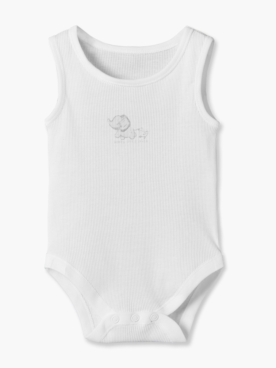 Pack of 7 Juniors Round Neck Sleeveless Bodysuit with Elephant Print