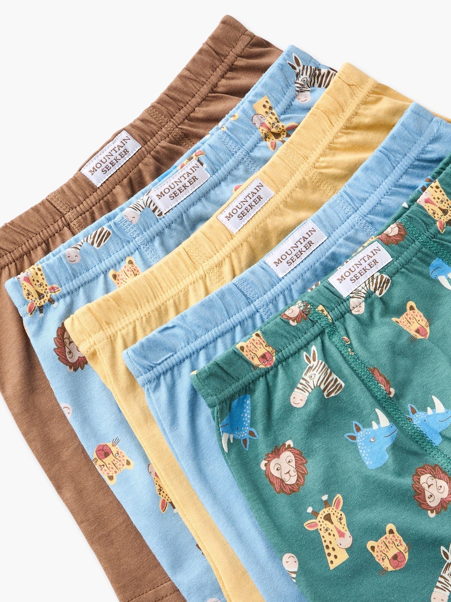 Pack of 5 Juniors Boxers with Safari Print