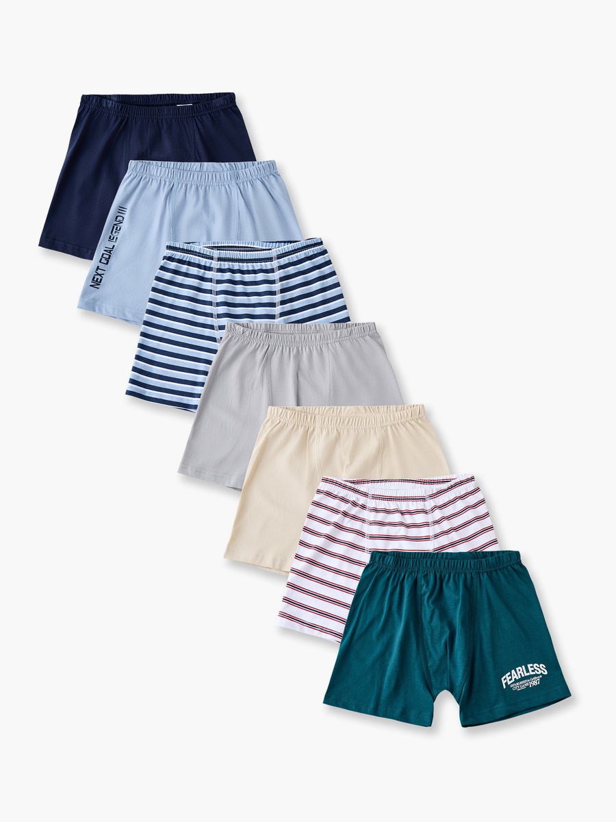 Pack of 7 Juniors Cotton Boxers with Assorted Design