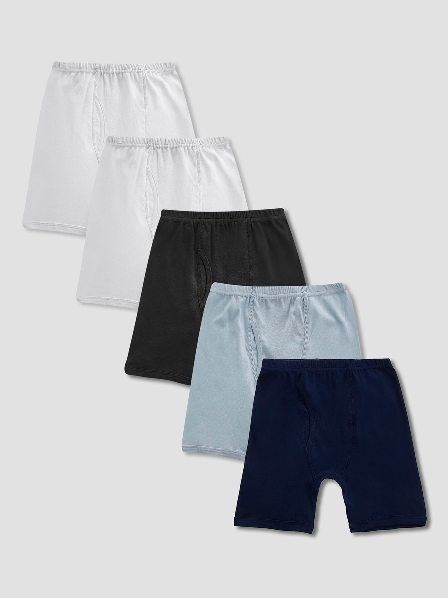 Pack of 5 Juniors Cotton Boxers with Elasticated Waistband