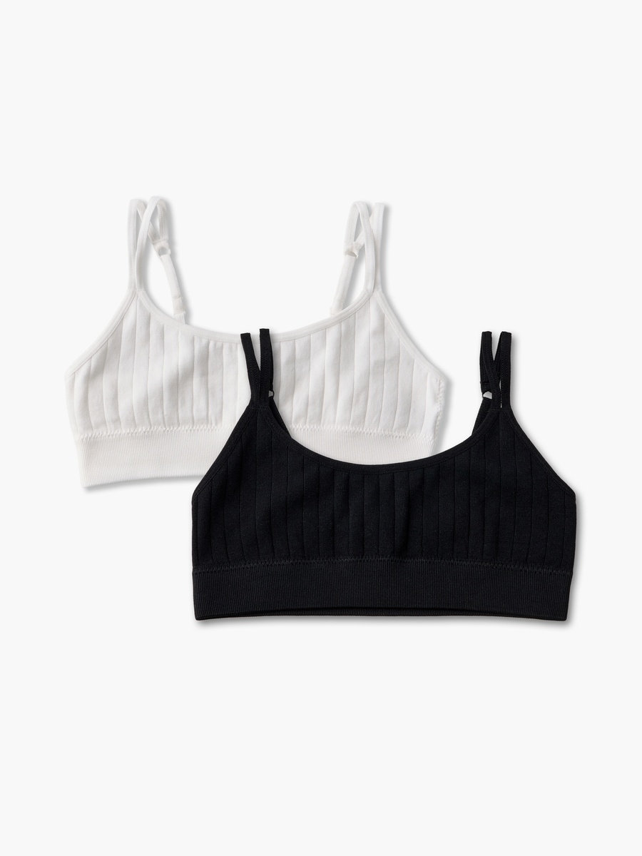 Pack of 2 Juniors Cotton Teen Bra with Ribbed Design
