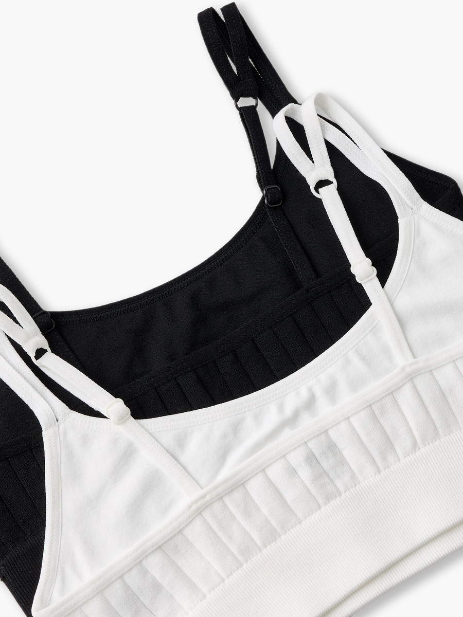 Pack of 2 Juniors Cotton Teen Bra with Ribbed Design