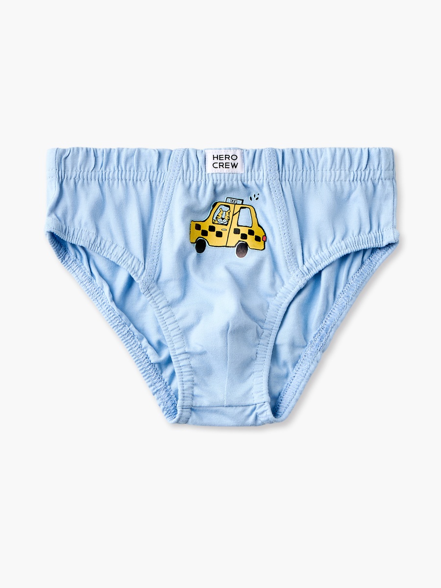 Pack of 5 Juniors Cotton Briefs with Vehicle Print
