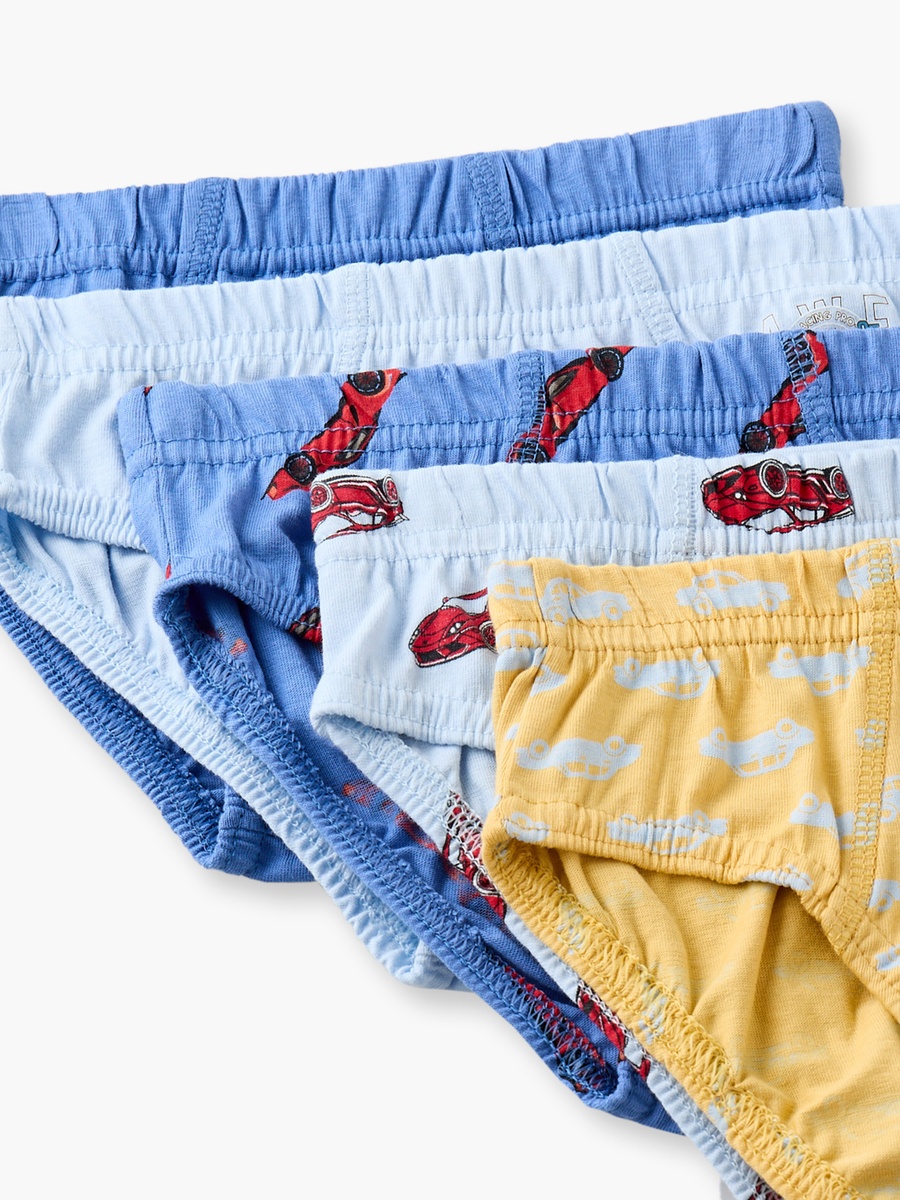 Pack of 5 Juniors  Briefs with Racing Car Print