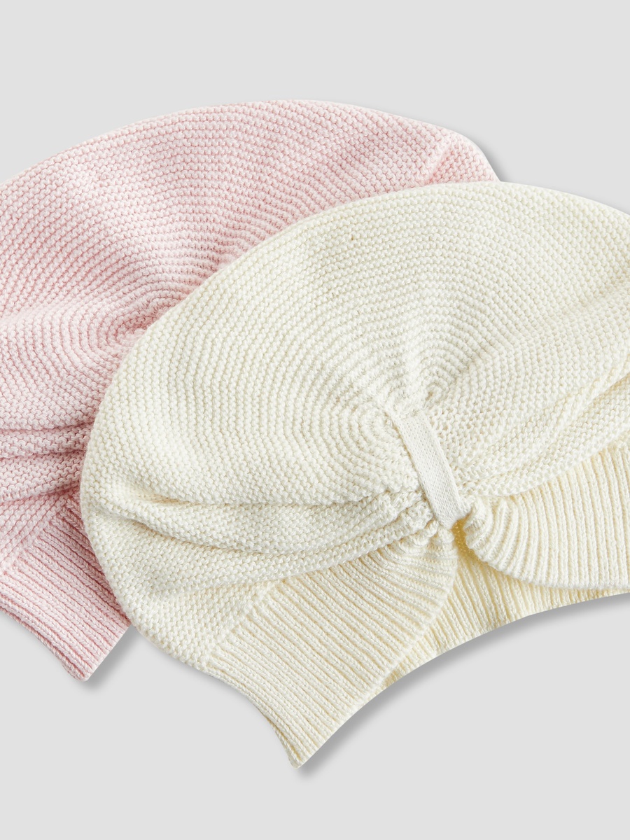 Juniors Girls Cap with Knot Detail - Cotton - Set of 2