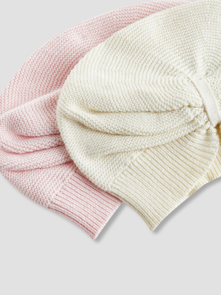 Juniors Girls Cap with Knot Detail - Cotton - Set of 2