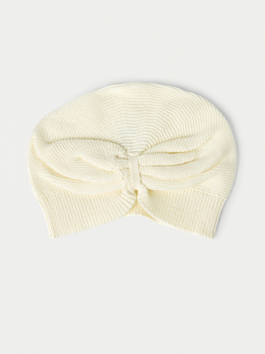 Juniors Textured Bow Detail Beanie Cap - Set of 2