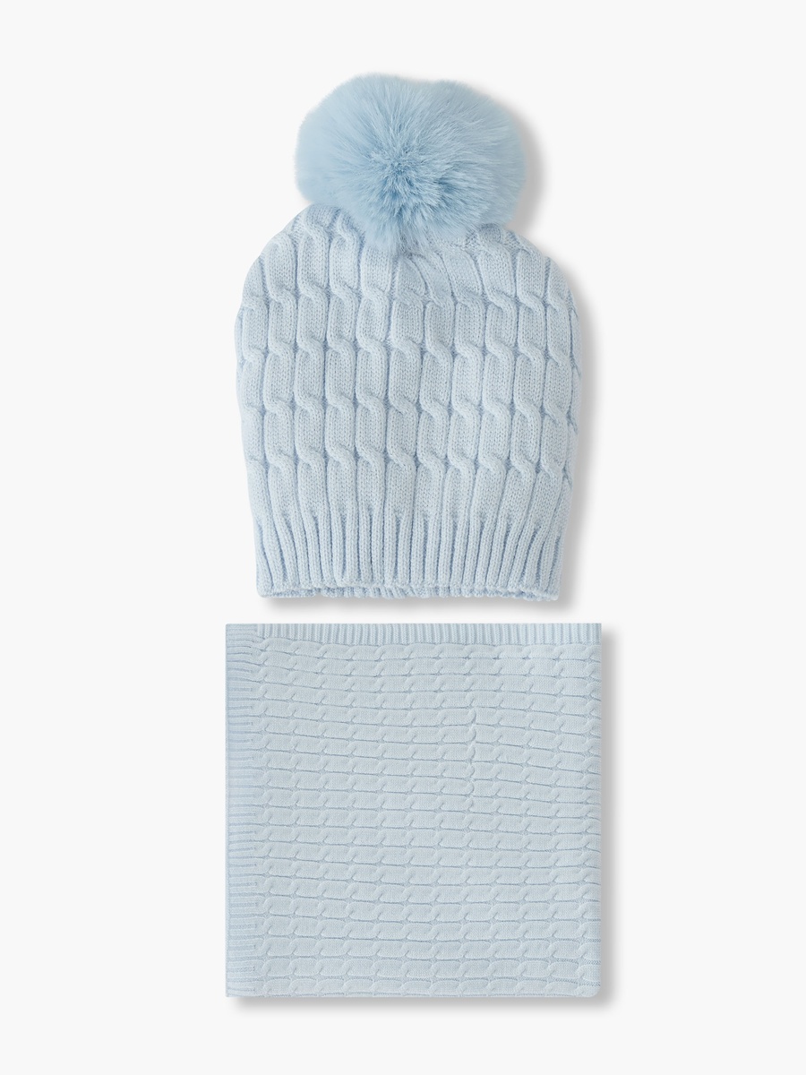 Juniors  Beanie Cap and Blanket with Soft Viscose Blend Fabric