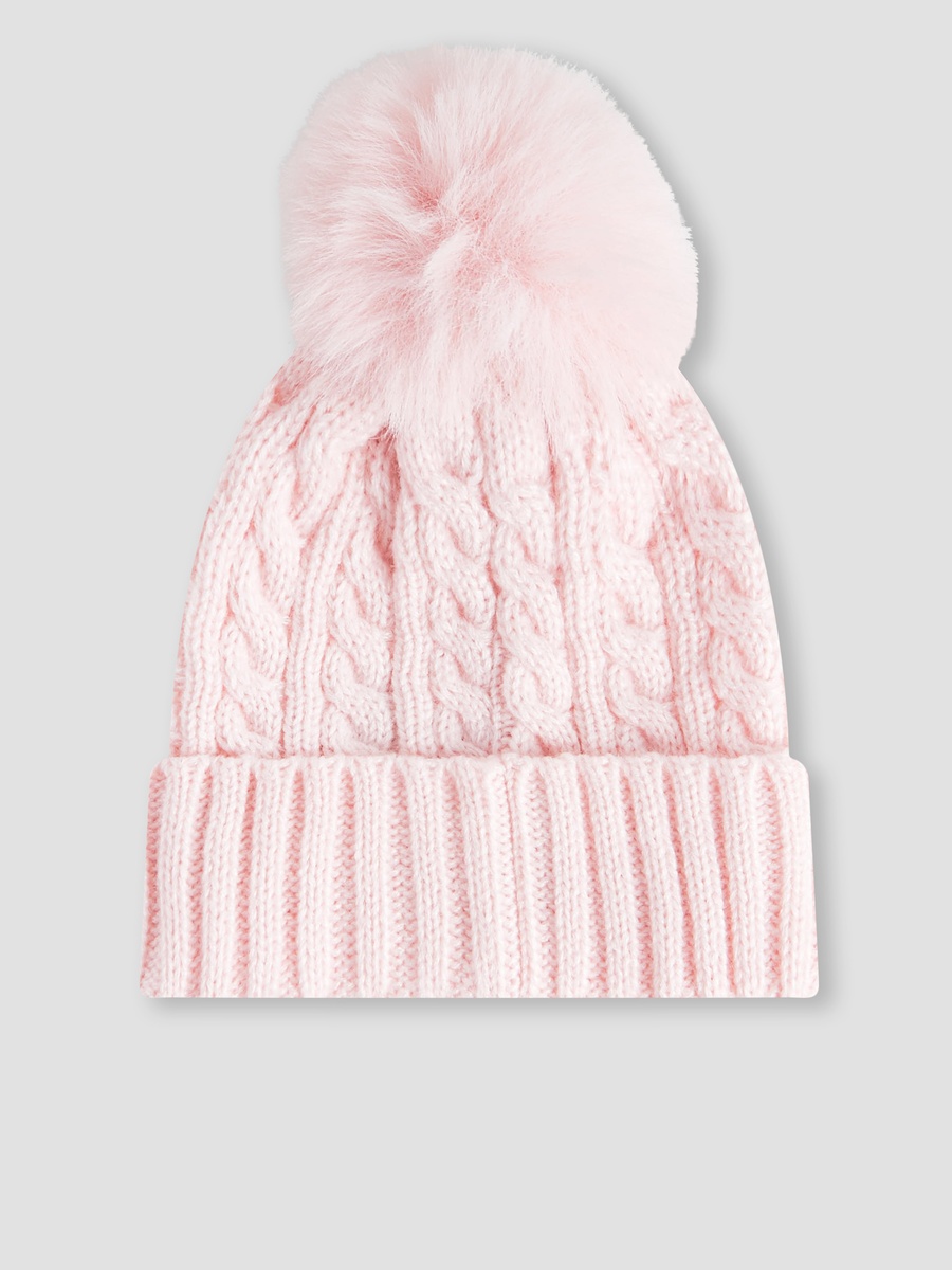 Juniors Girls Winter Cap with Gloves - Acrylic