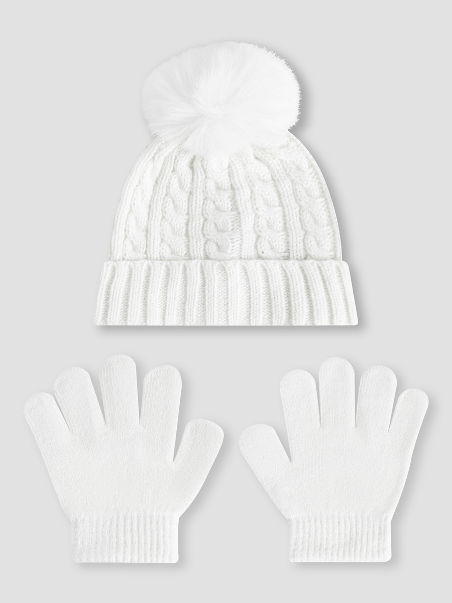 Juniors Boys Winter Cap with Gloves - Acrylic