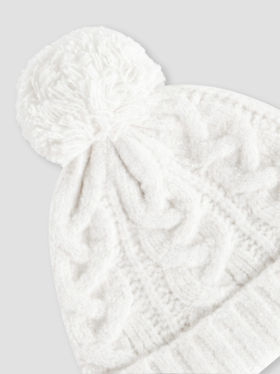Juniors Baby Cap with Pom Pom Detail