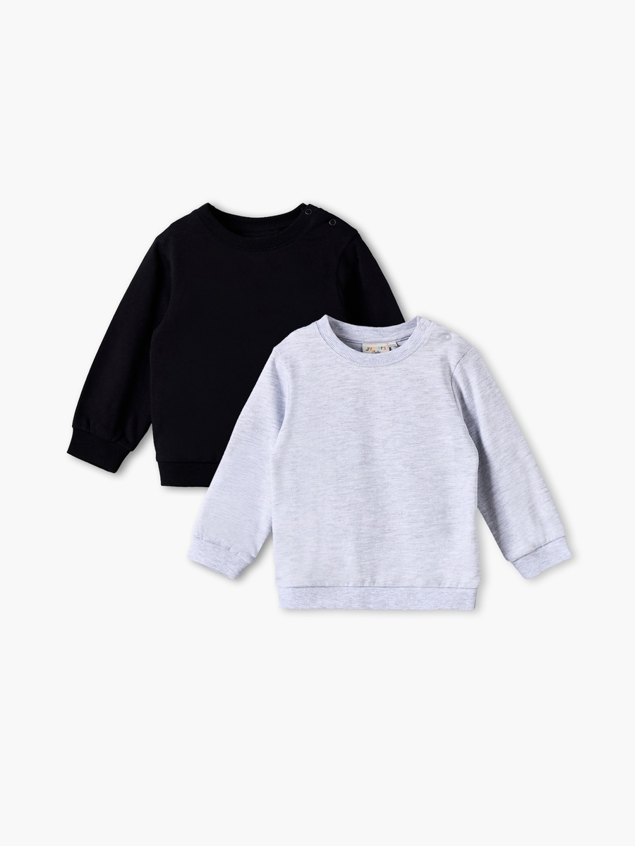 Pack of 2 Juniors Crew Neck Sweatshirt with Snap Button Closure