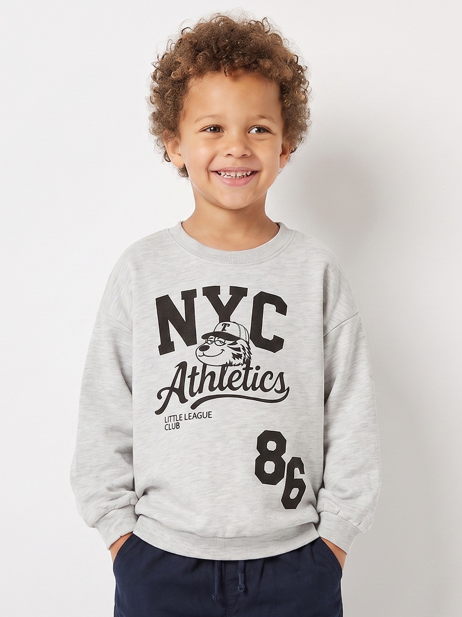 Juniors NYC Print Sweatshirt with Long Sleeves
