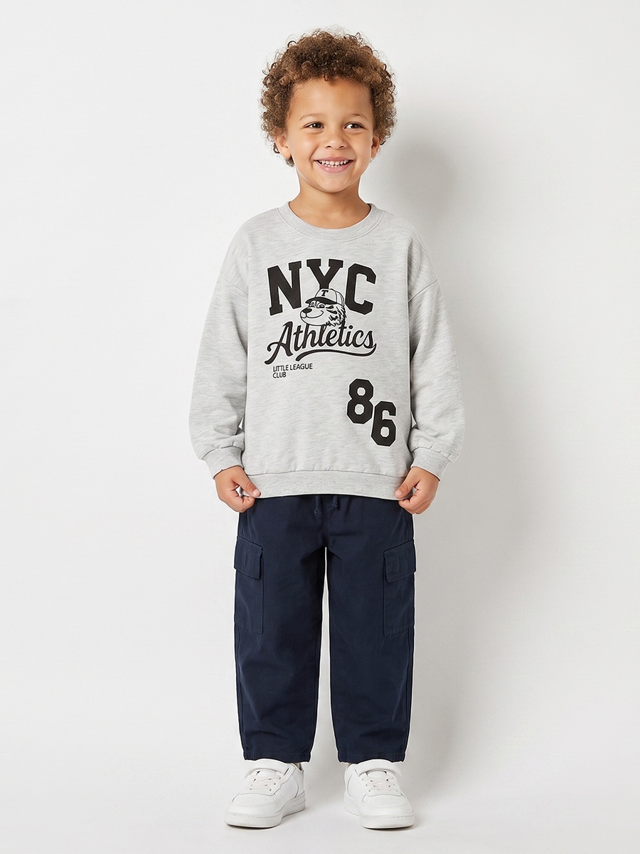 Juniors NYC Print Sweatshirt with Long Sleeves