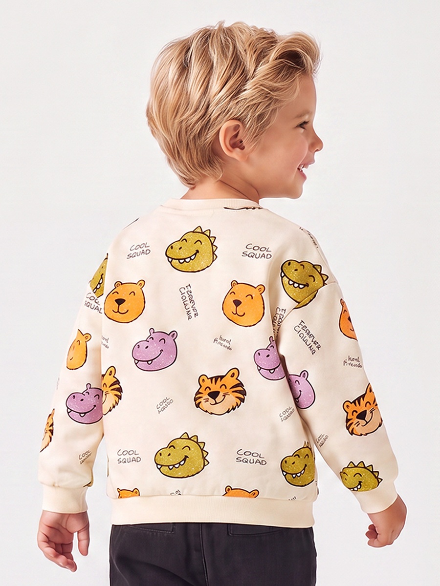 Juniors Safari Print Sweatshirt with Long Sleeves