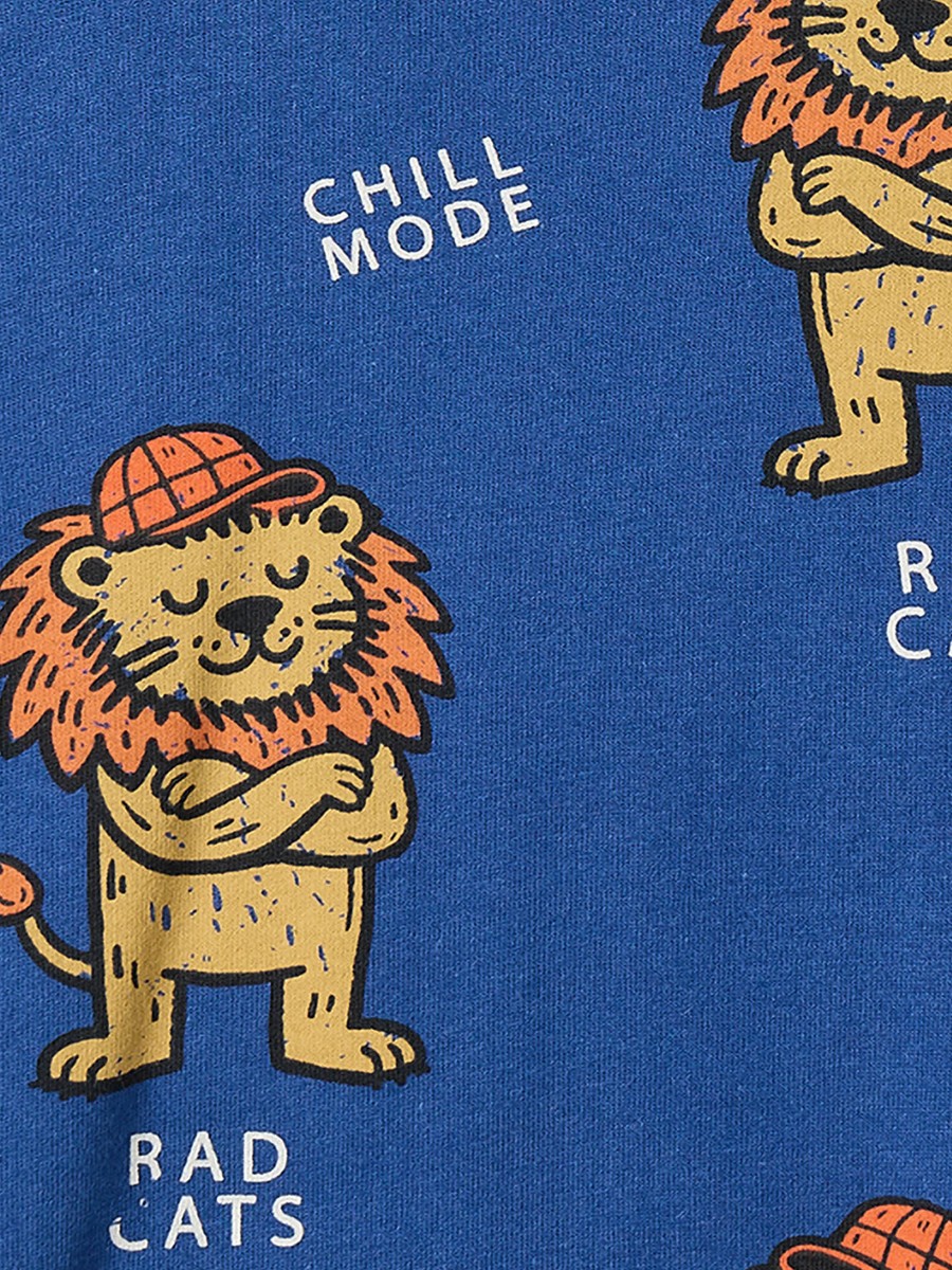 Juniors Lion Print Sweatshirt with Long Sleeves