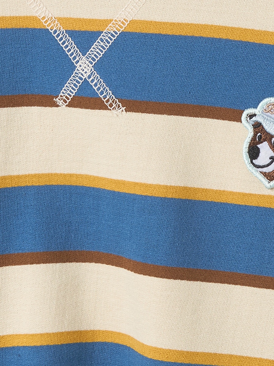 Juniors Striped Sweatshirt with Drop Sleeves